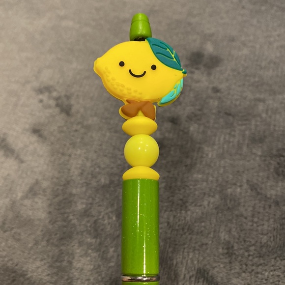 Set of 2 Pens Lemon & Lime Glitter Pens Writing Stationary - Picture 3 of 3